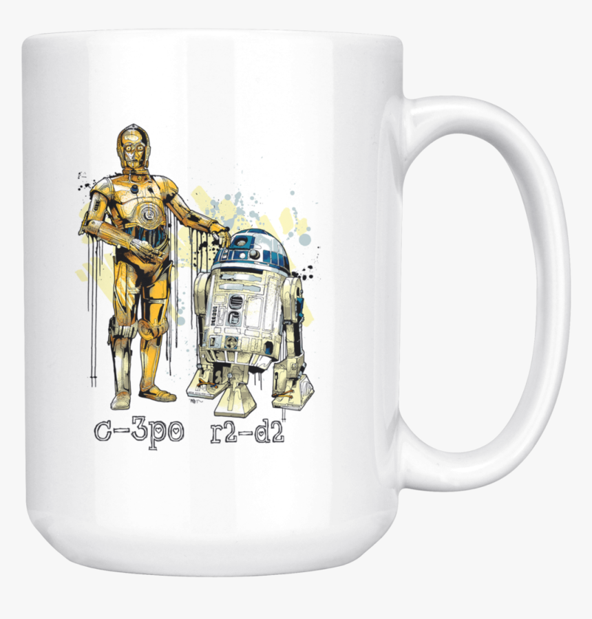C3po And R2d2 Watercolor Mug Star Wars - R2d2 Star Wars Watercolor, HD Png Download