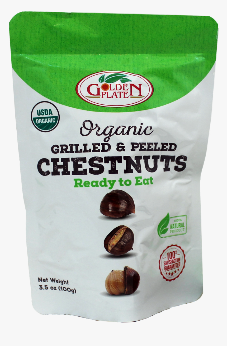 Golden Plate Organic Grilled Chestnuts 
 Title Golden - Chestnuts Peeled And Grilled, HD Png Download