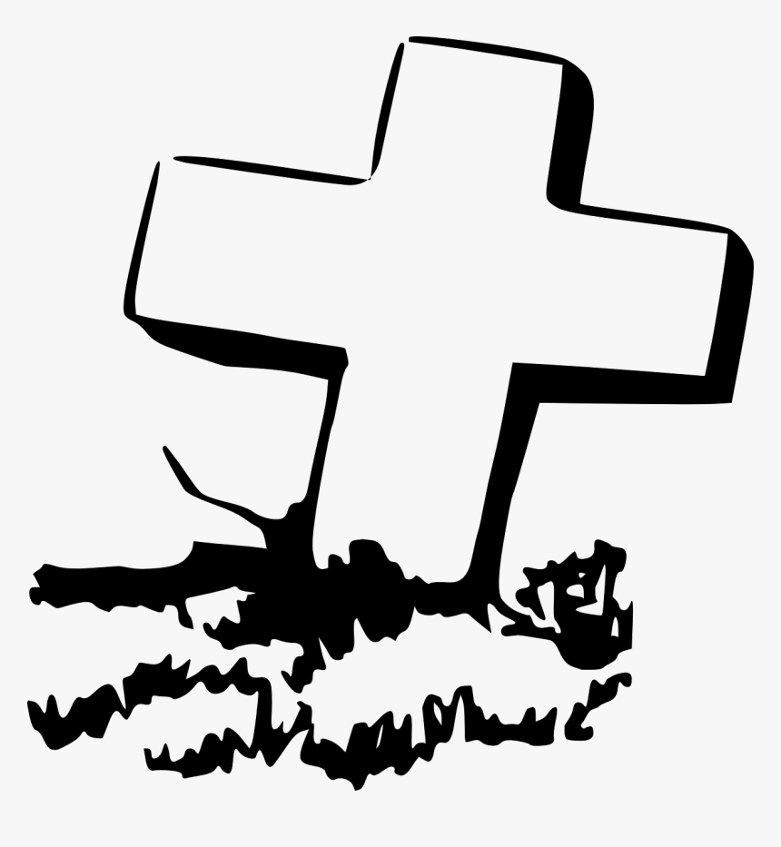 Cross Grave Graveyard Clip Art At Clker - Cross Grave Clipart, HD Png Download
