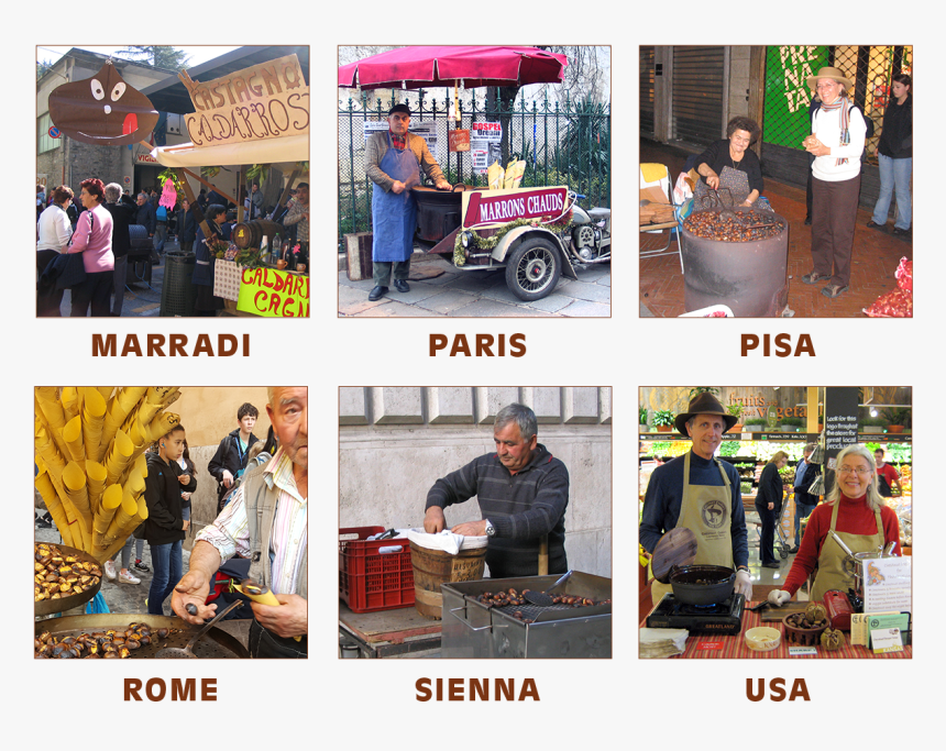 Chestnut Roasting In Italy - Collage, HD Png Download
