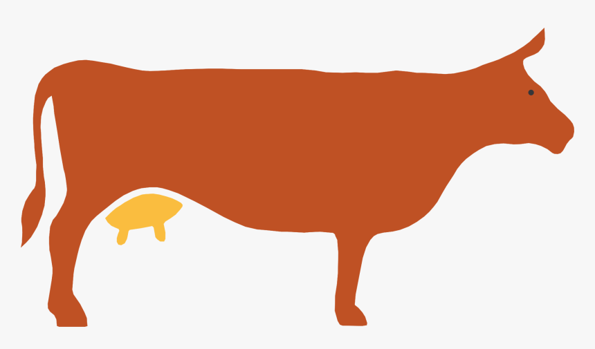 Cow Silhouette Pink, HD Png Download