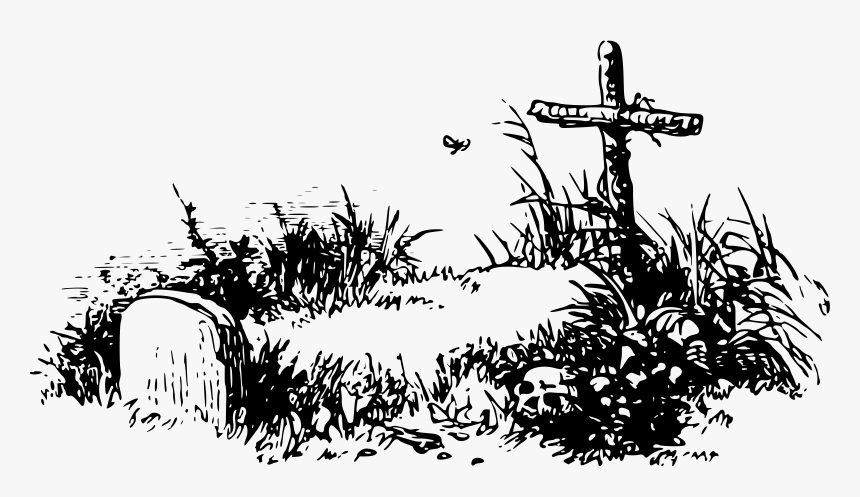 Visual Arts,plant,flora - Grave Clipart Black And White, HD Png Download