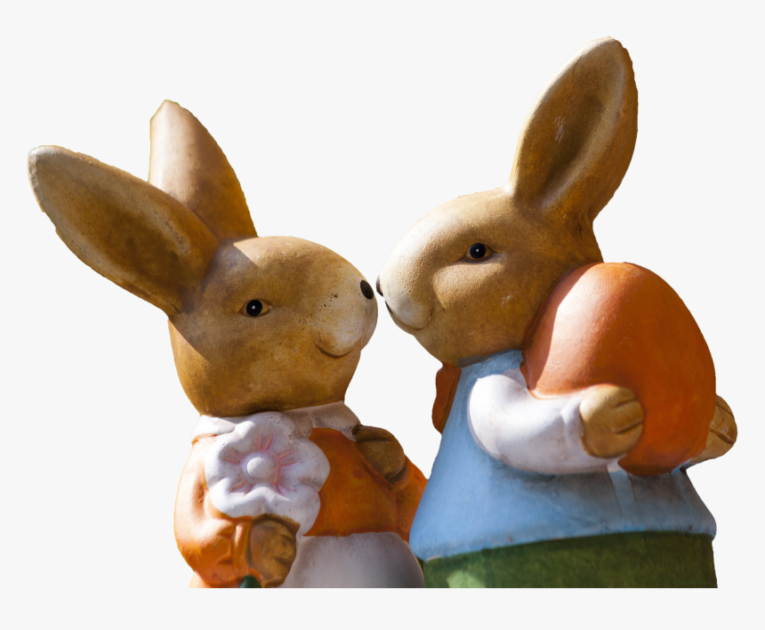 Free Cute Easter Rabbit Couple Png Image - Easter Bonnet On A Rabbit, Transparent Png