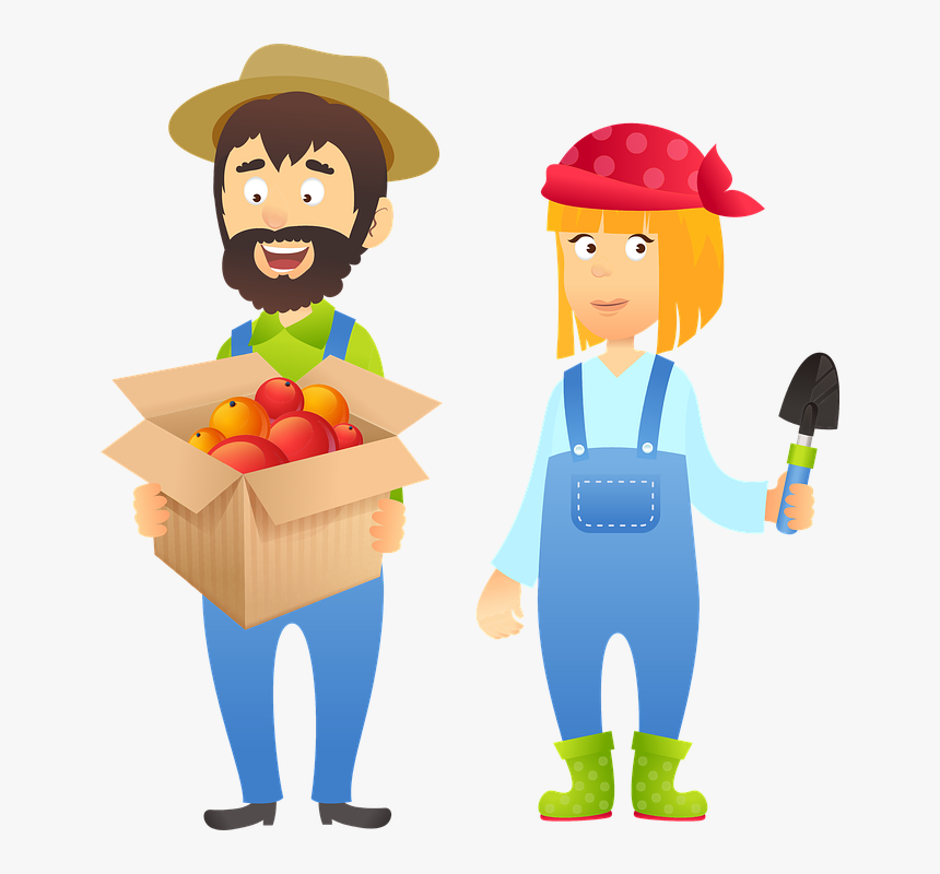 Farmer, Couple, Fruit, Nature, Agriculture, Cute - Couple Farmer Png, Transparent Png
