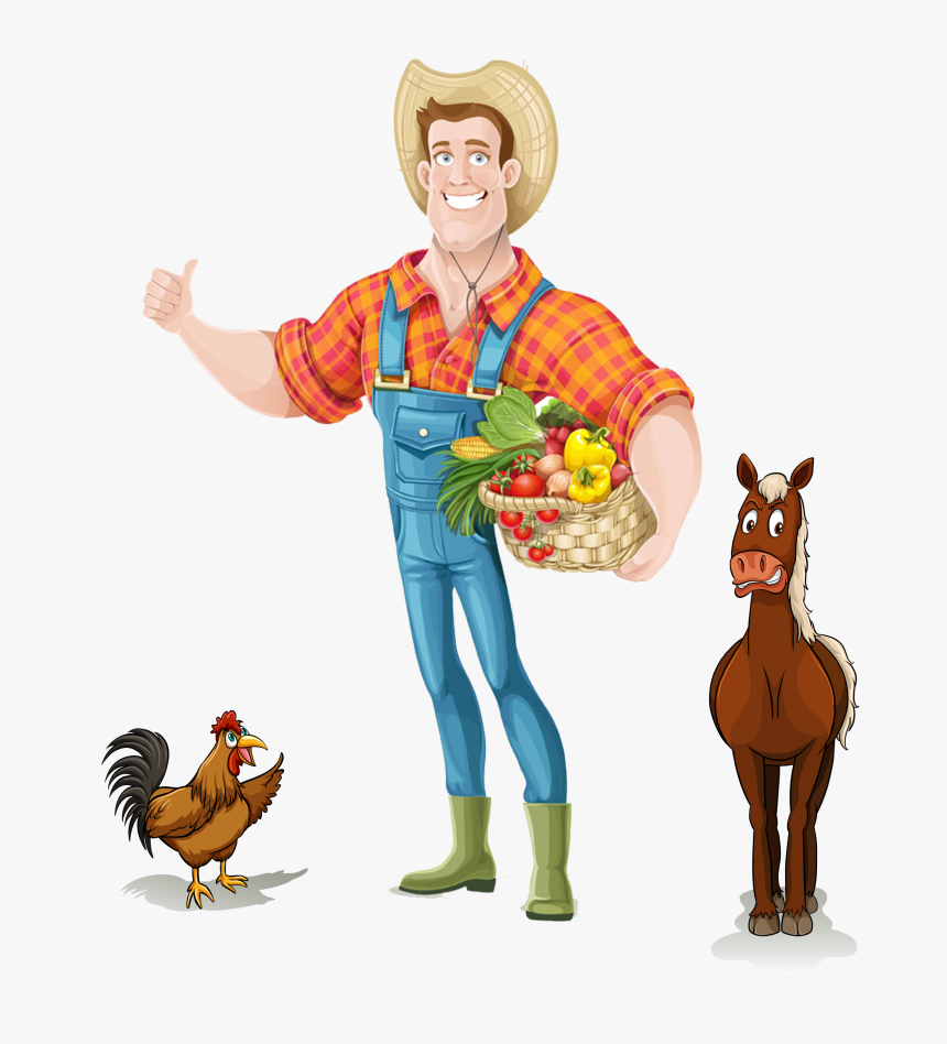 Cartoon Farmer Png Image Background - Transparent Background Farmer Clipart, Png Download