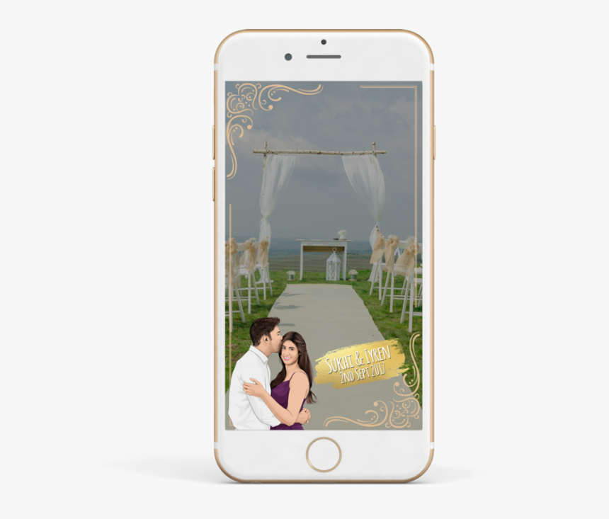 Sukhi & Iyren Cartoon Gold Border Paint Stroke Filter - Iphone, HD Png Download