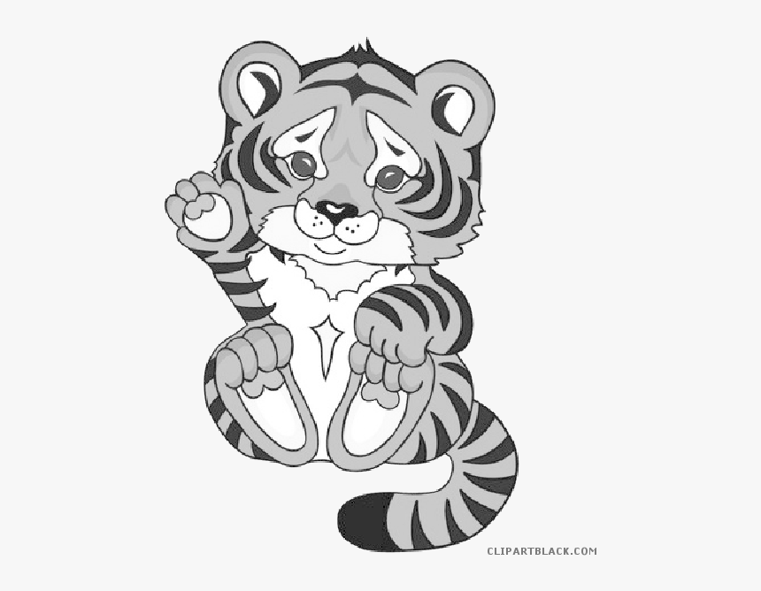 Cute Clipart Tiger - Cute Baby Tiger Clipart, HD Png Download