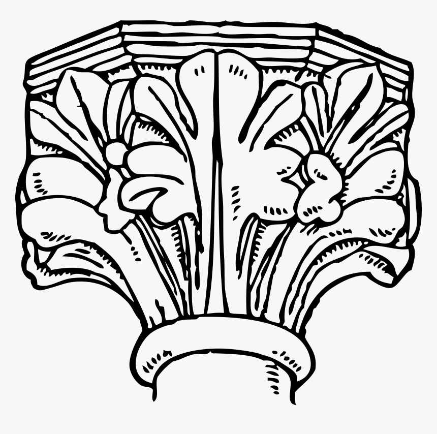 Decorated Gothic Capital Clip Arts - Architecture Clip Art, HD Png Download