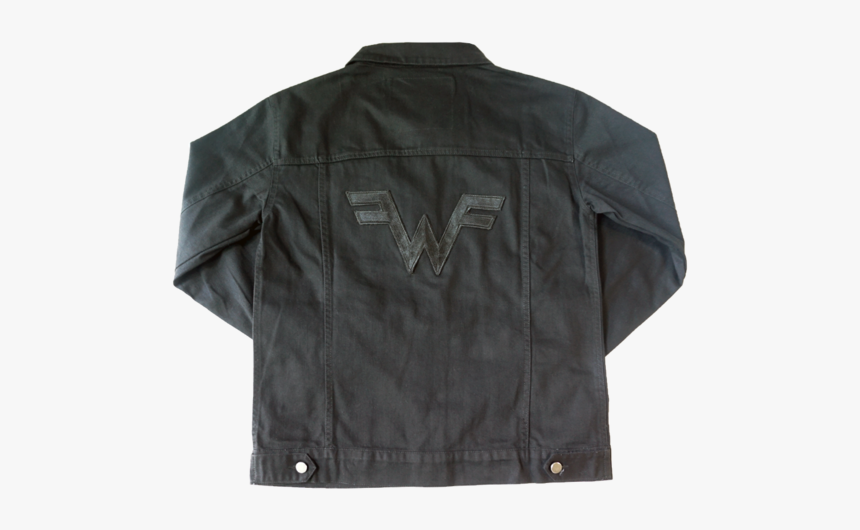 Black Denim W Jacket - Back Of Black Jeans Jacket, HD Png Download