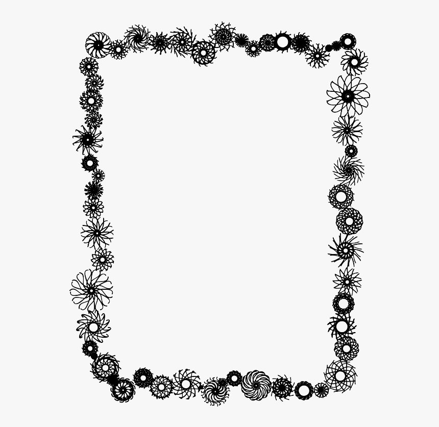 Flower Frame Clipart - Flower Border Clipart Black And White, HD Png Download