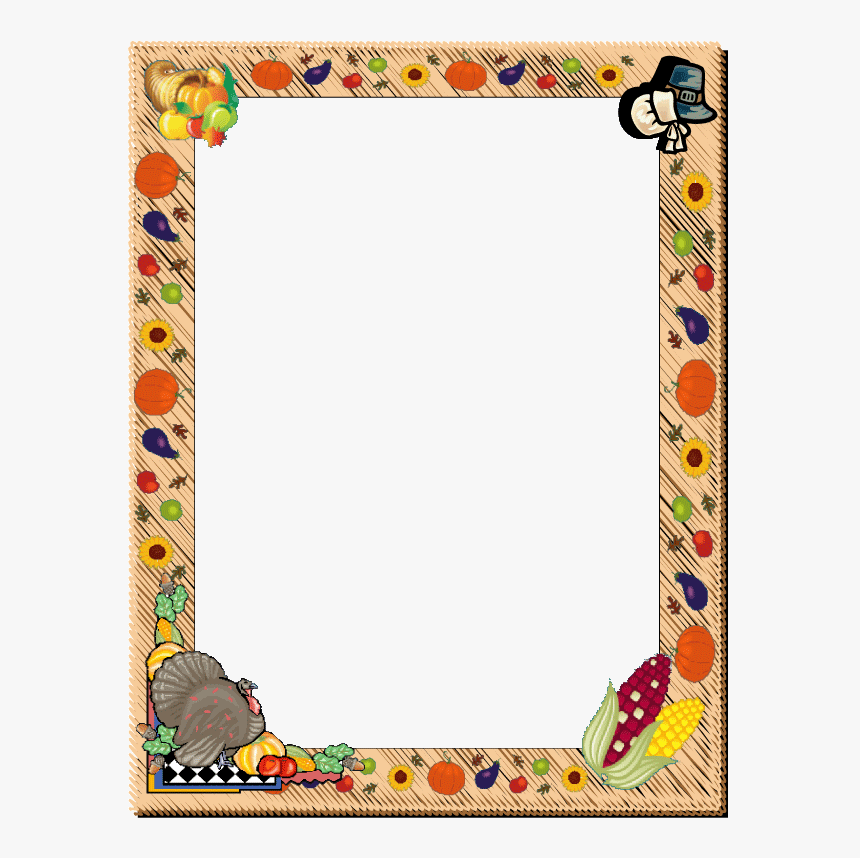 Thanksgiving Day Border Clipart - Thanksgiving Frame Clip Art, HD Png Download