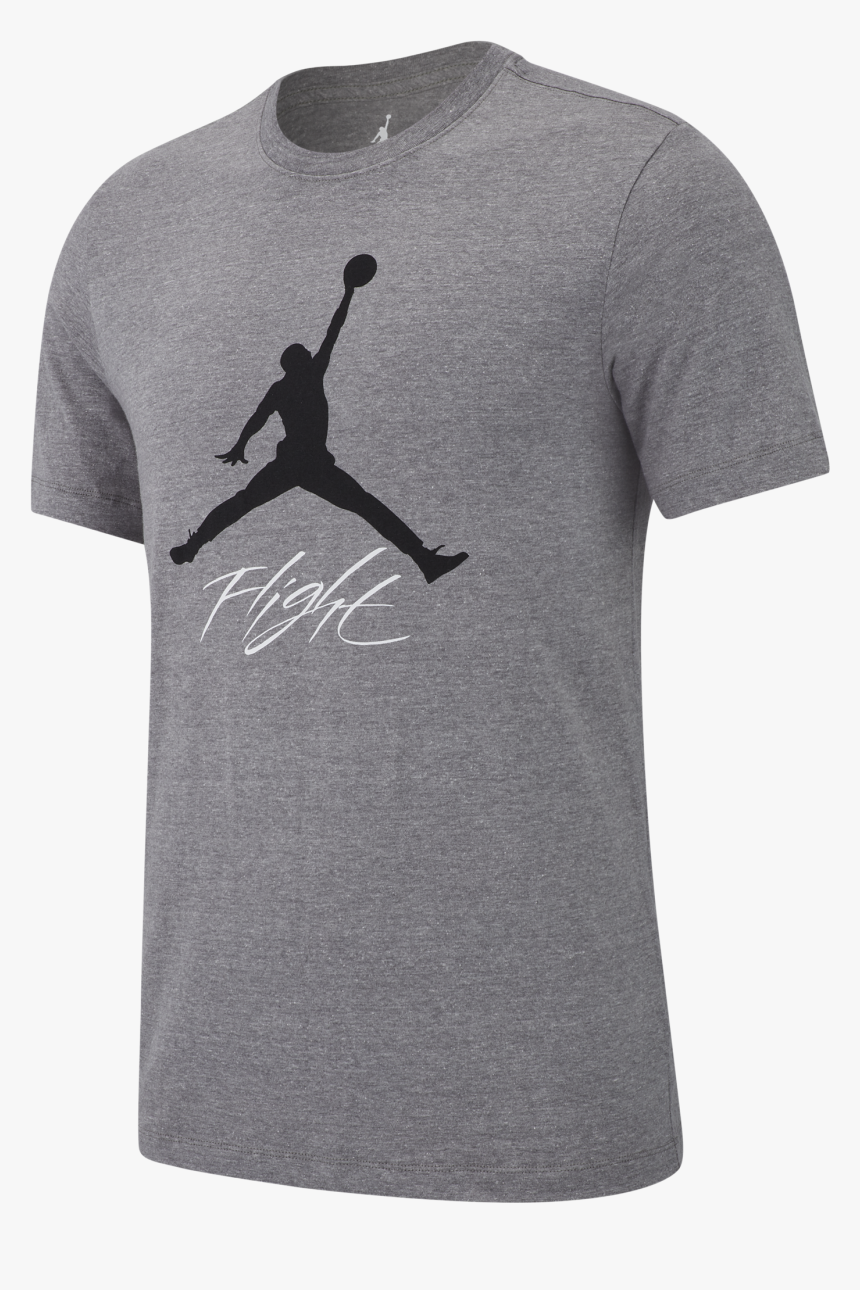 Transparent Jordan Jumpman Png - Jordan Flight T Shirt Grey, Png Download
