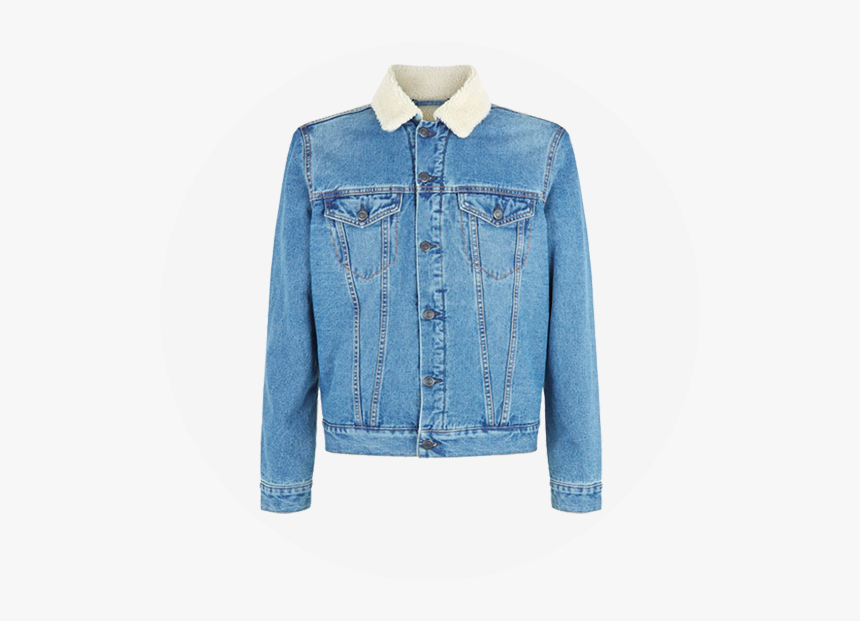 Blue Borg Lined Denim Jacket - Denim, HD Png Download