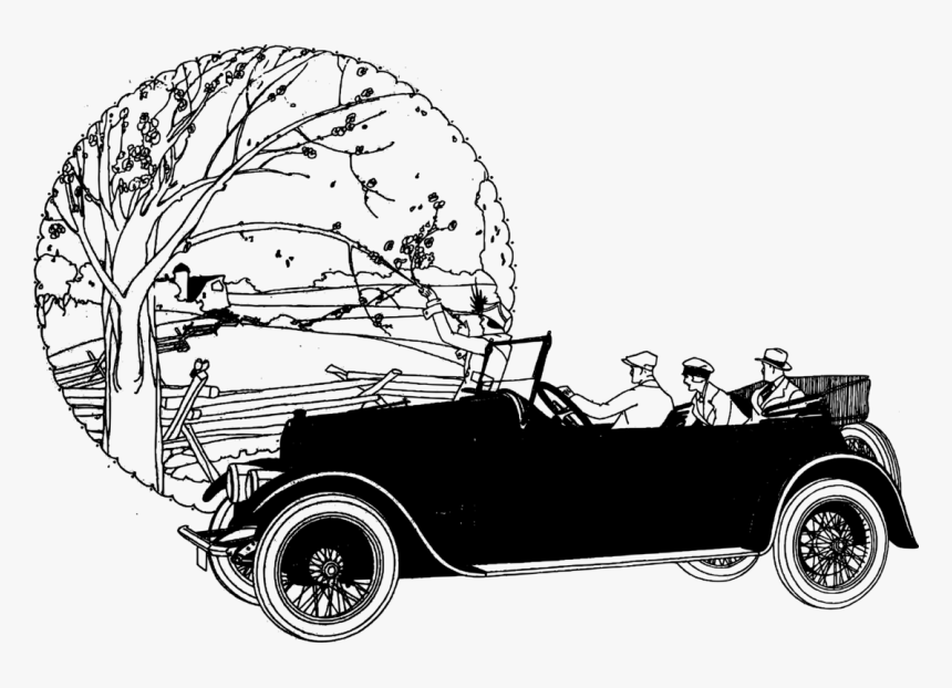 Classic Car,compact Car,antique Car - Classic Car Line Art, HD Png Download