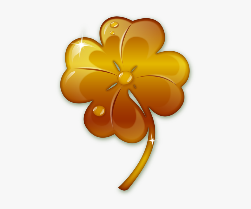 Golden Clover Four Leave, HD Png Download