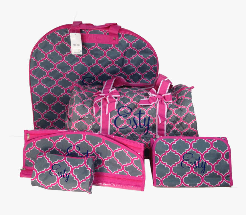 Pink Quatrefoil Luggage Set 
 Class Lazyload Lazyload - Garment Bag, HD Png Download