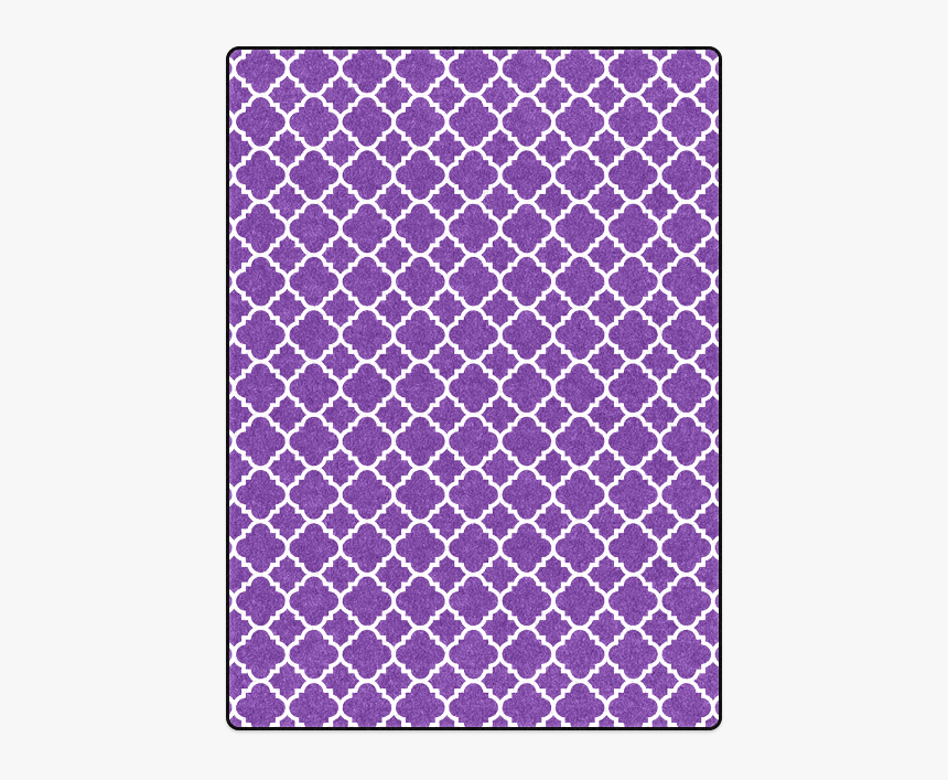 Royal Purple White Quatrefoil Classic Pattern Blanket - Grouse Mountain, HD Png Download