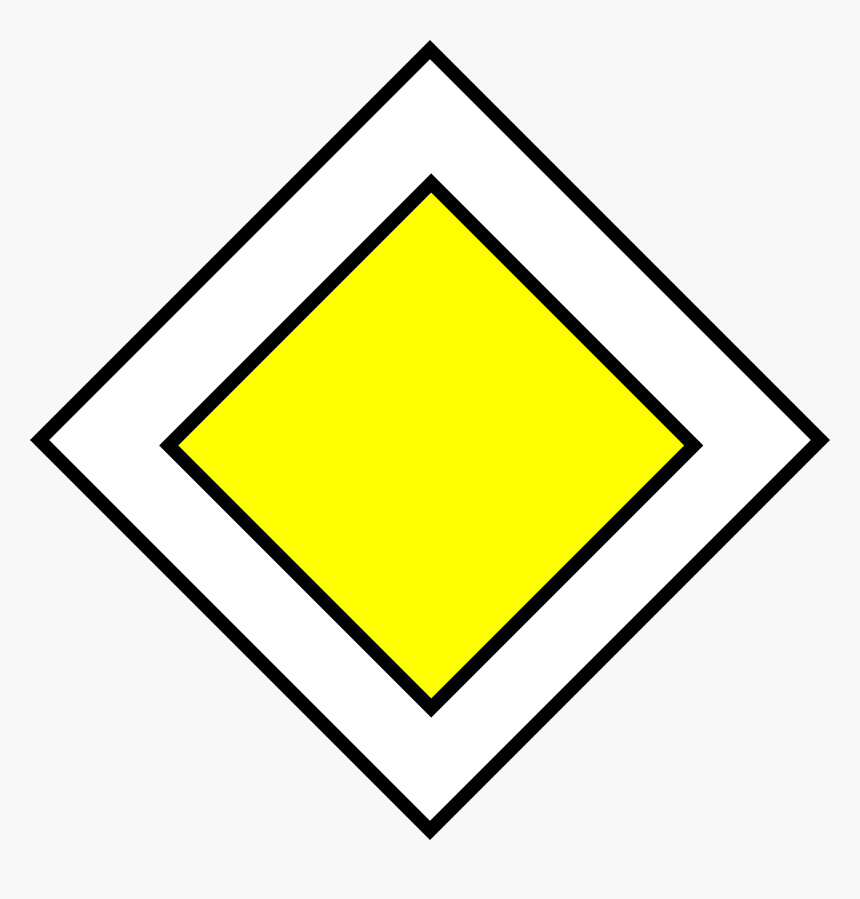 Priority Road Traffic Sign Png Clip Arts - Sign, Transparent Png