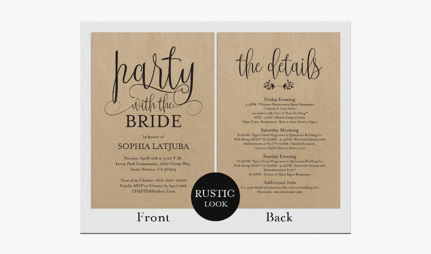 Bachelorette Party Template Example Image - Calligraphy, HD Png Download