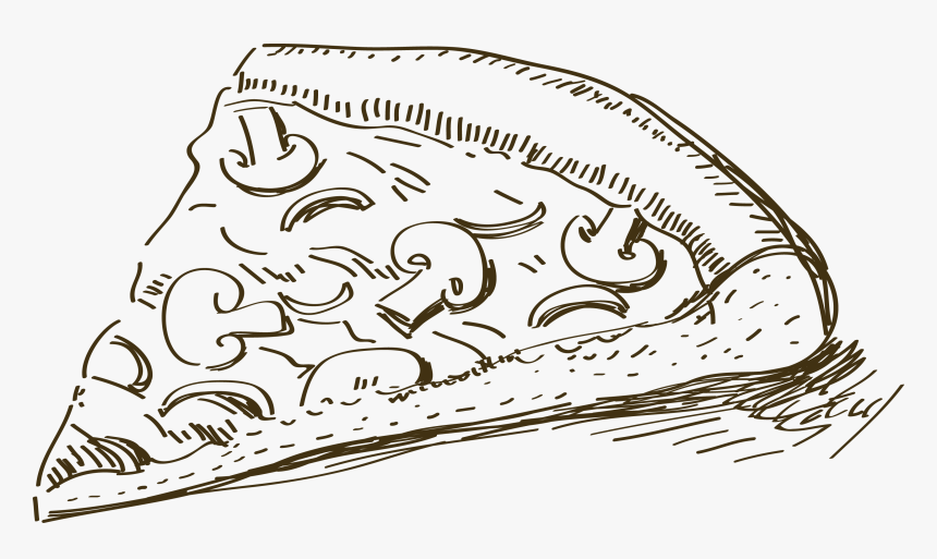 Transparent Pizza Slice Clipart Black And White Pizza Sketch Png, Png