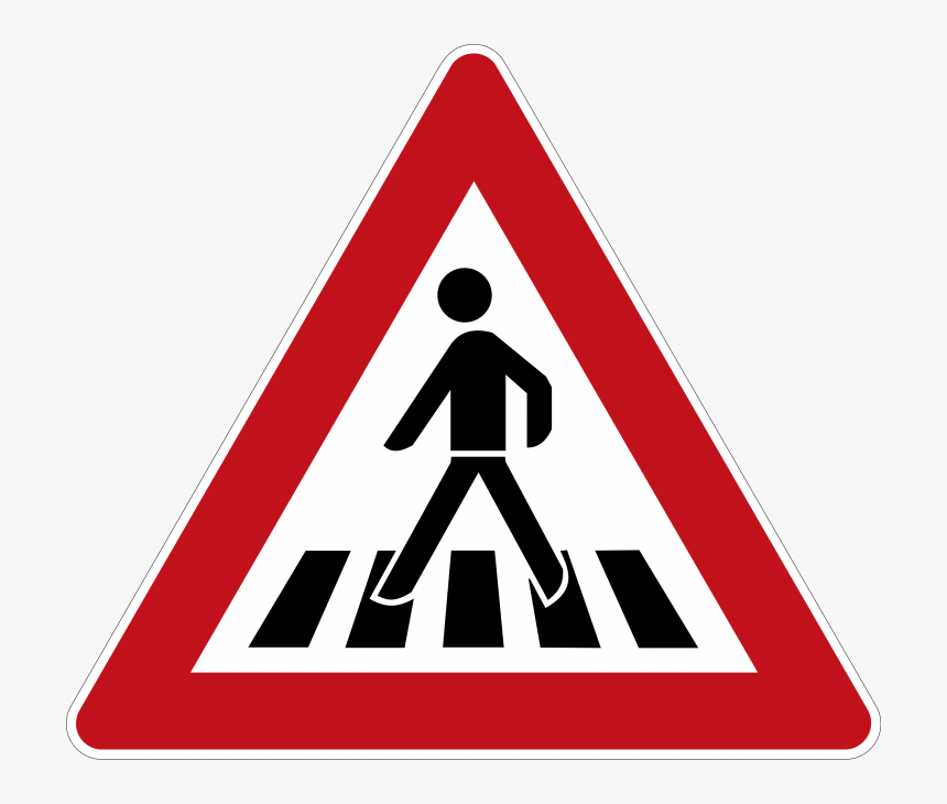 Pedestrian Crossing, - Verkeersbord J24, HD Png Download
