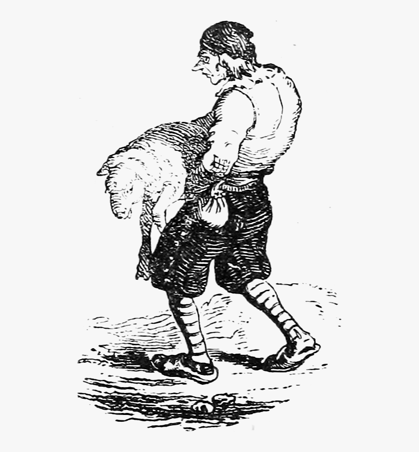 Homme Avec Un Mouton - Illustration, HD Png Download