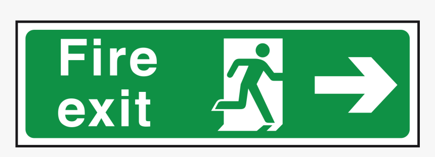 British Standard Fire Exit Sign 
 Title Arrow Right - Fire Exit Sign Up, HD Png Download