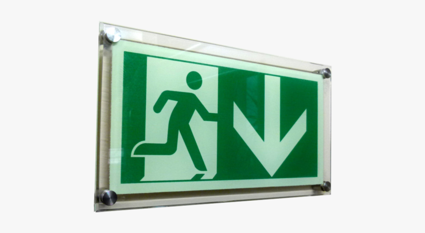 Fire Exit Arrow Down, HD Png Download