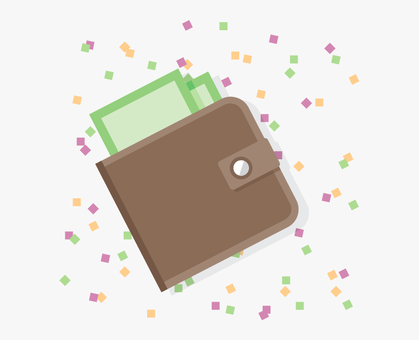 Wallet With New Year S Confetti In Background - Portable Communications Device, HD Png Download