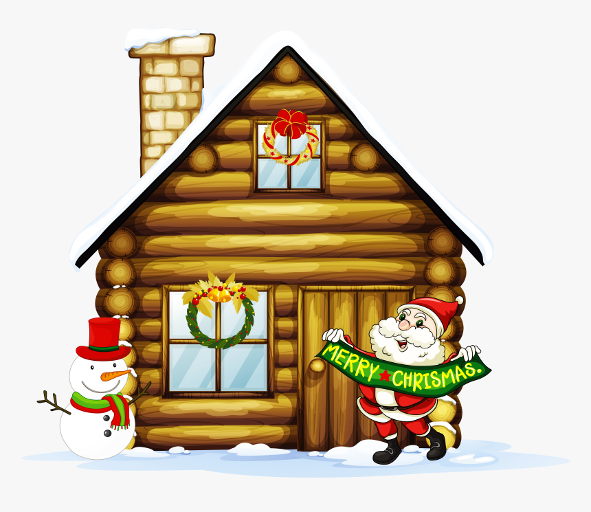 Download Transparent Christmas House Draw Santa Claus House Hd