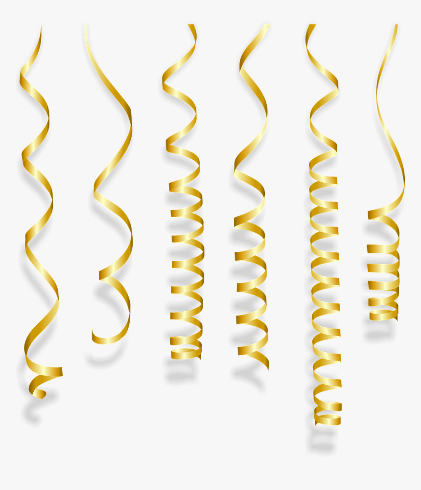 Streamers Fun Gold Free Picture - Transparent Background Streamers Png, Png Download