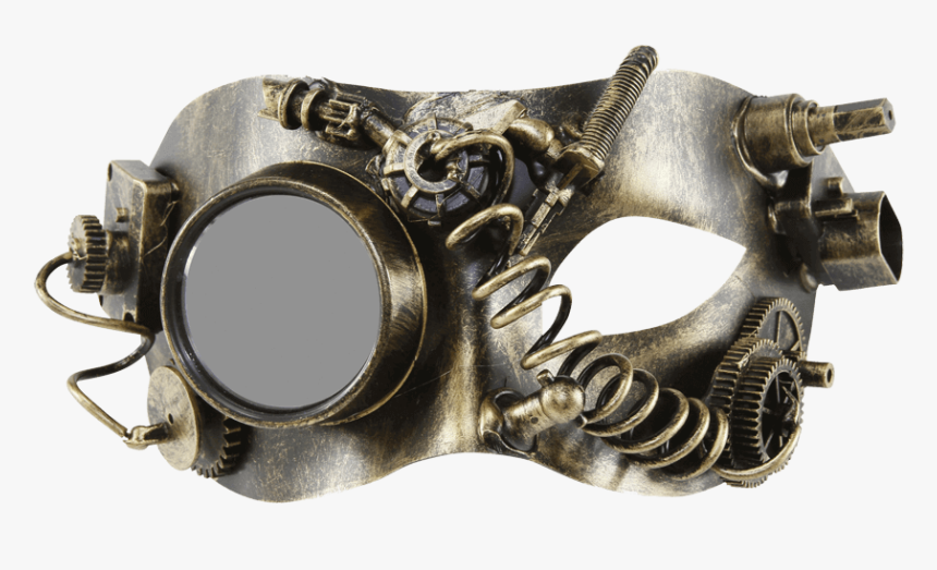 Gold Steampunk Monocle Eye Mask - Mask, HD Png Download
