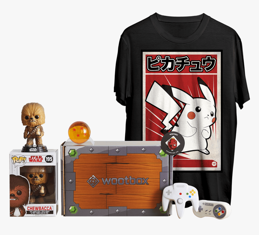 Transparent Chewbacca Head Png - T Shirt Pikachu Wootbox, Png Download