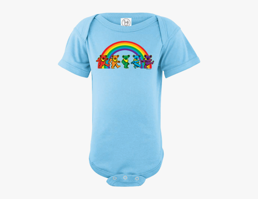 A Blue Infant One Piece, With Five Grateful Dead Bears - Newborn Hippie Baby Clothes, HD Png Download
