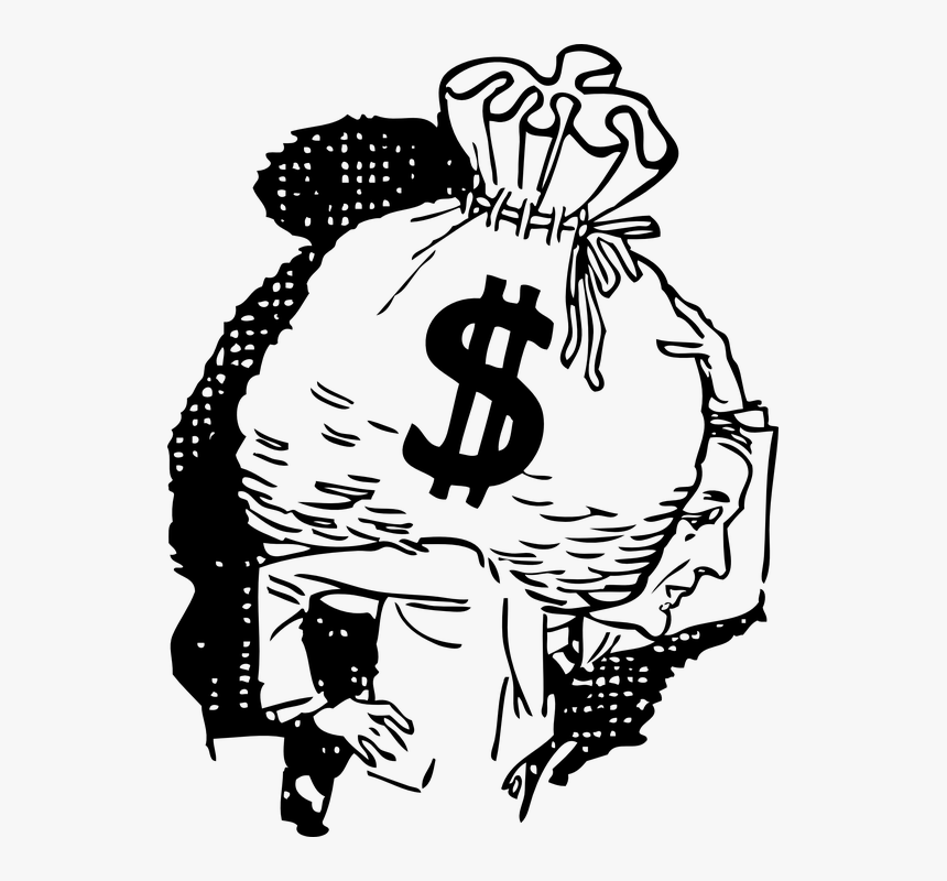 Cash, Money, Finances, Burden, Debt, Carry, Shouldering - Money Can T Buy Happiness Drawing, HD Png Download