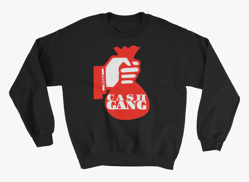 Bodi™ Cash Gang Money Bag Crew Neck Sweatshirt Being - Lydia Deetz Black Dress, HD Png Download