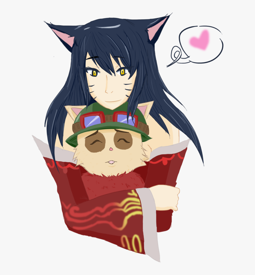 Hair,fictional Character,long Hair,brown Hair,artwork - Teemo X Ahri, HD Png Download