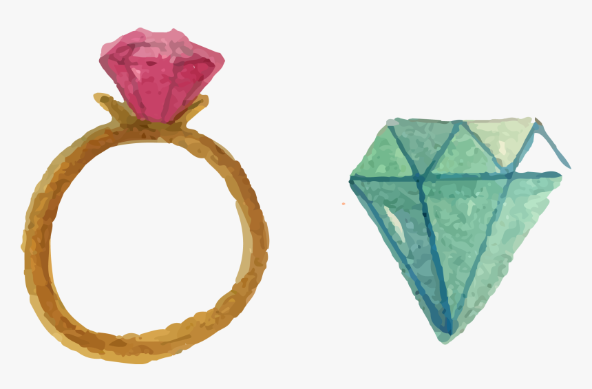 Collection Of Free Ring Drawing Watercolor - Wedding Ring Png Watercolor, Transparent Png