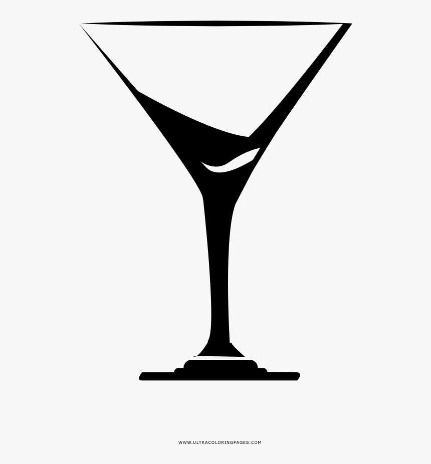 Martini Coloring Page - Martini Glass, HD Png Download