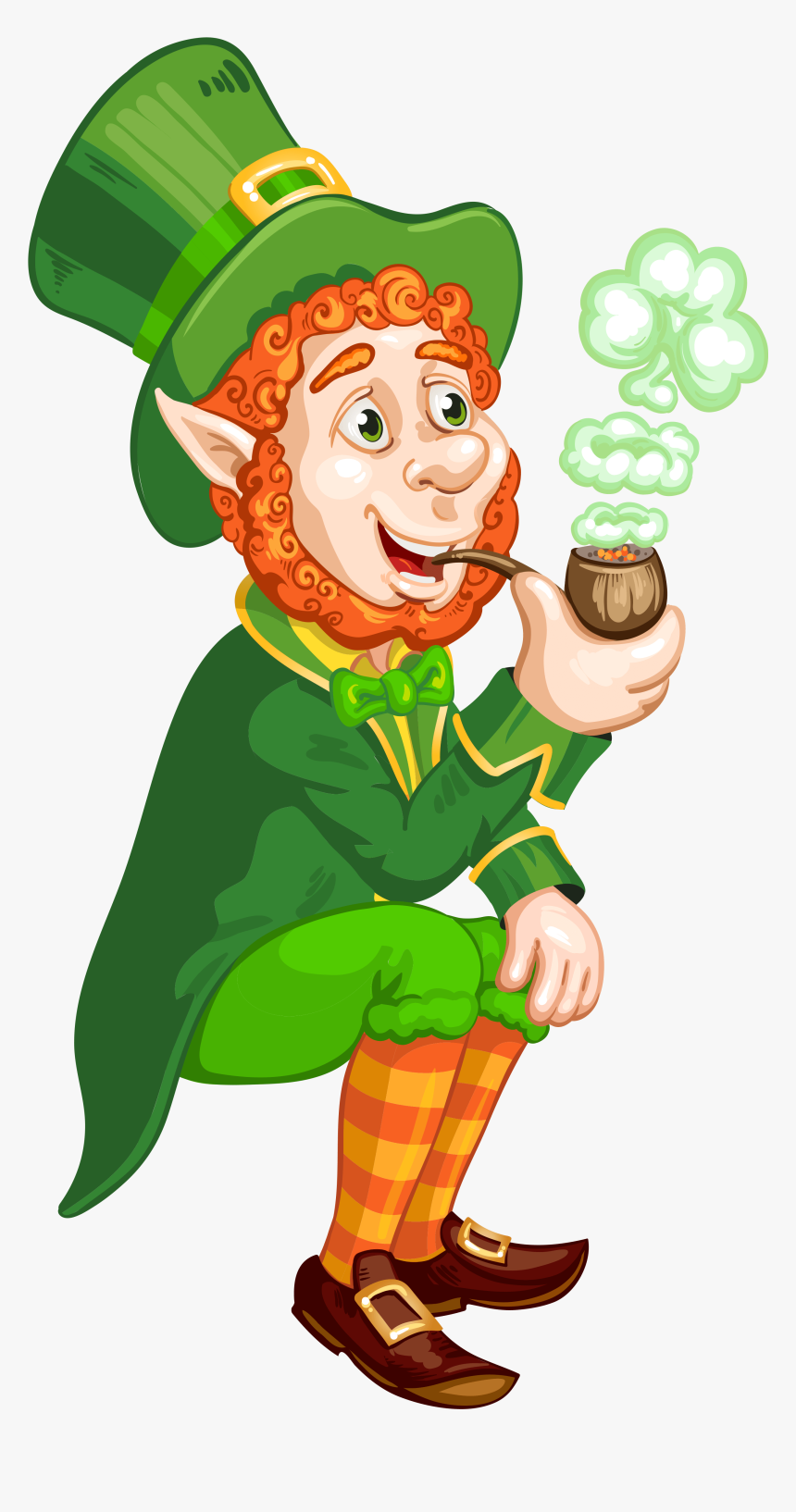 St Patrick Day Transparent Leprechaun With Pipe Png - St Patrick's Day Transparent, Png Download