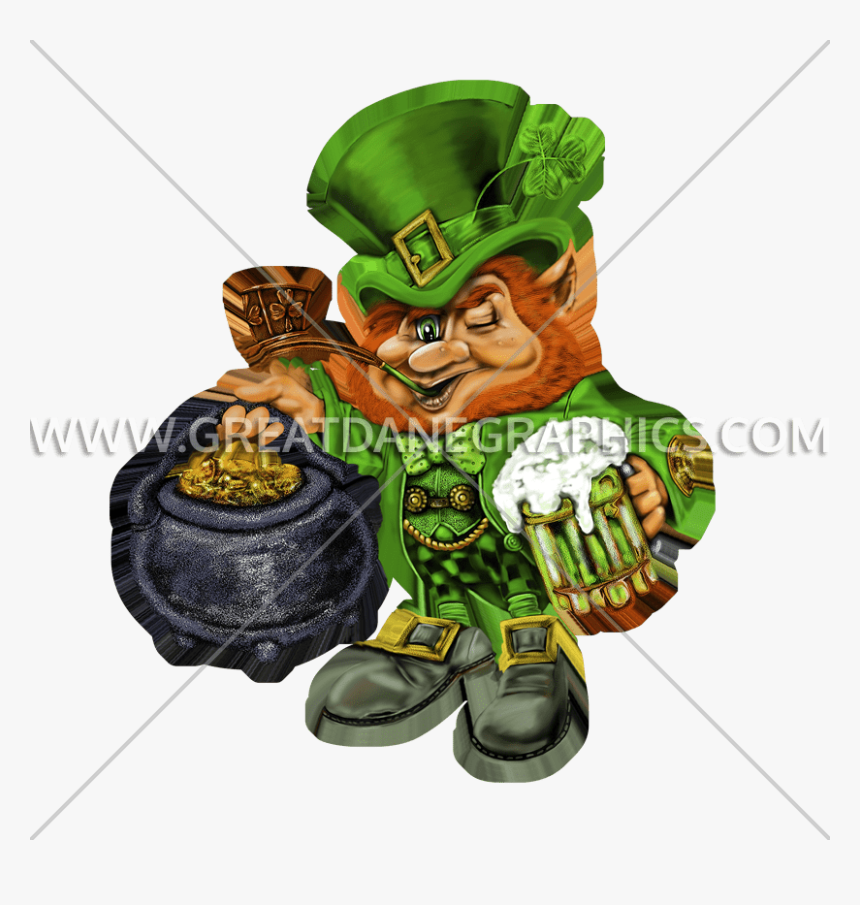 Transparent Leprechaun Png - Leprechaun And Pot Of Gold, Png Download