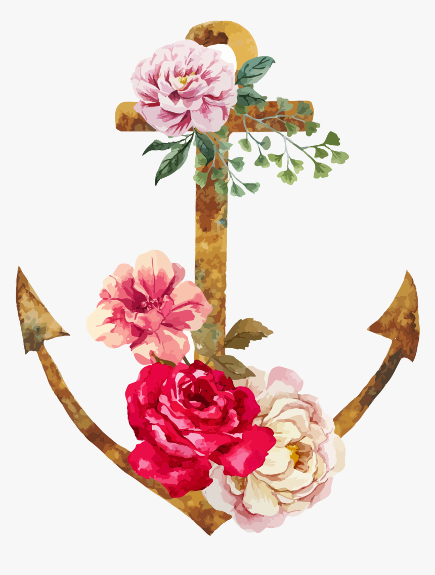 Tattoo Flower Illustration Watercolor Fresh Flowers - Watercolor Anchor, HD Png Download