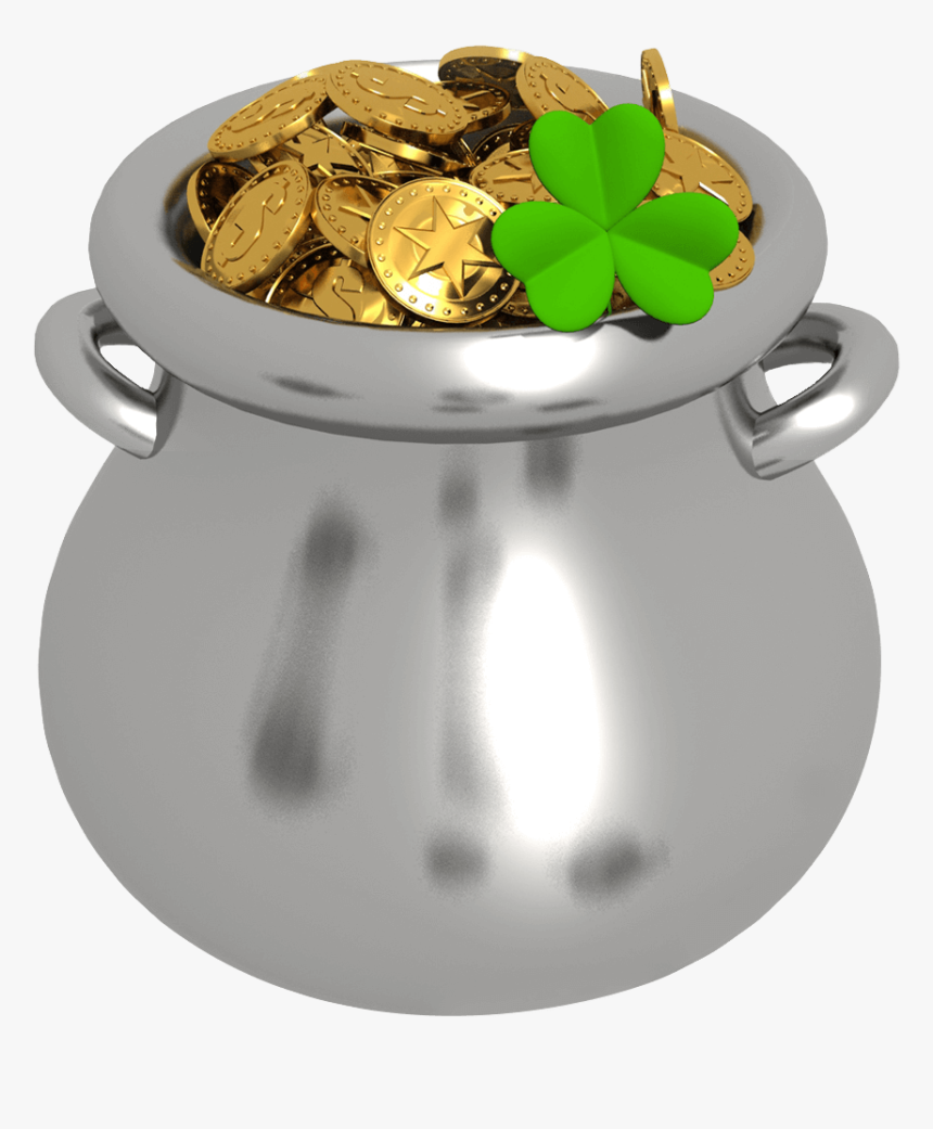 Transparent Pot Of Gold With Shamrock Png Clipart - Transparent Pot Of Gold, Png Download
