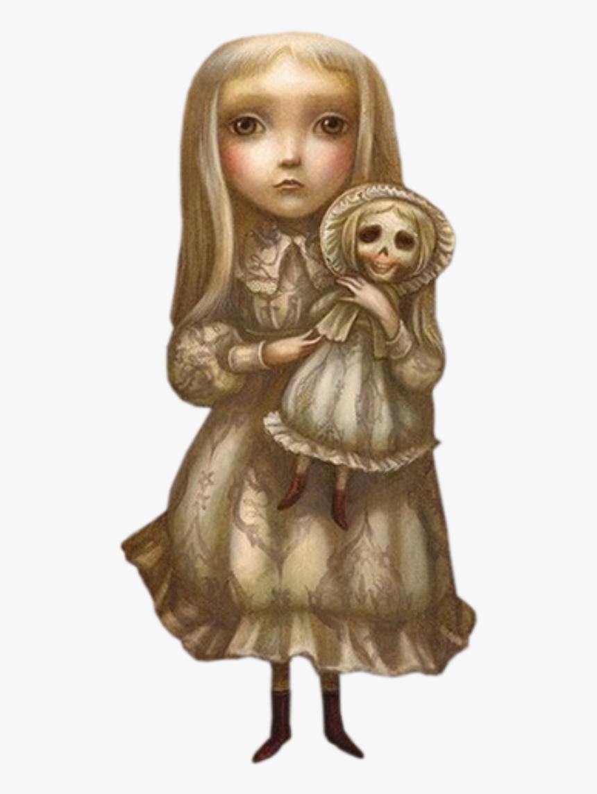 #girl #doll #creepy #horror #surreal #skeleton #freetoedit - Alice De L Autre Côté Du Miroir Benjamin Lacombe, HD Png Download