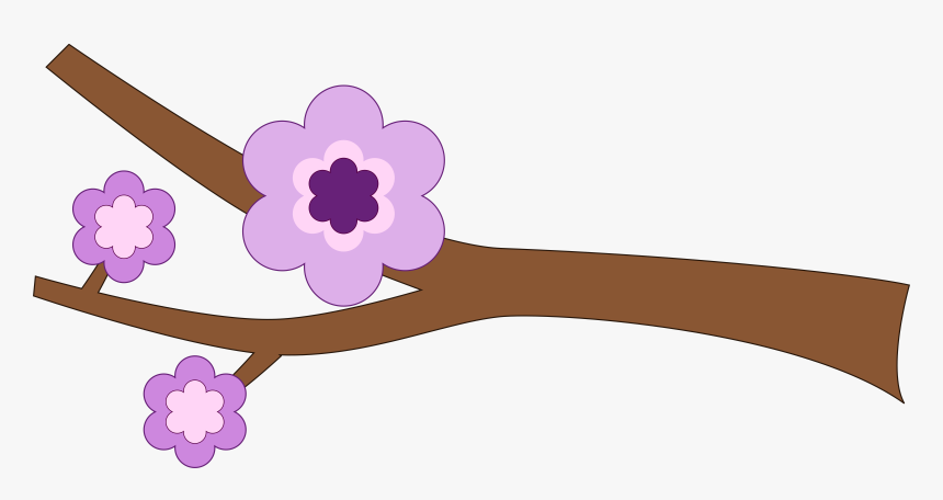 Purple Flower Longer Branch Clip Arts - Branch Clipart, HD Png Download