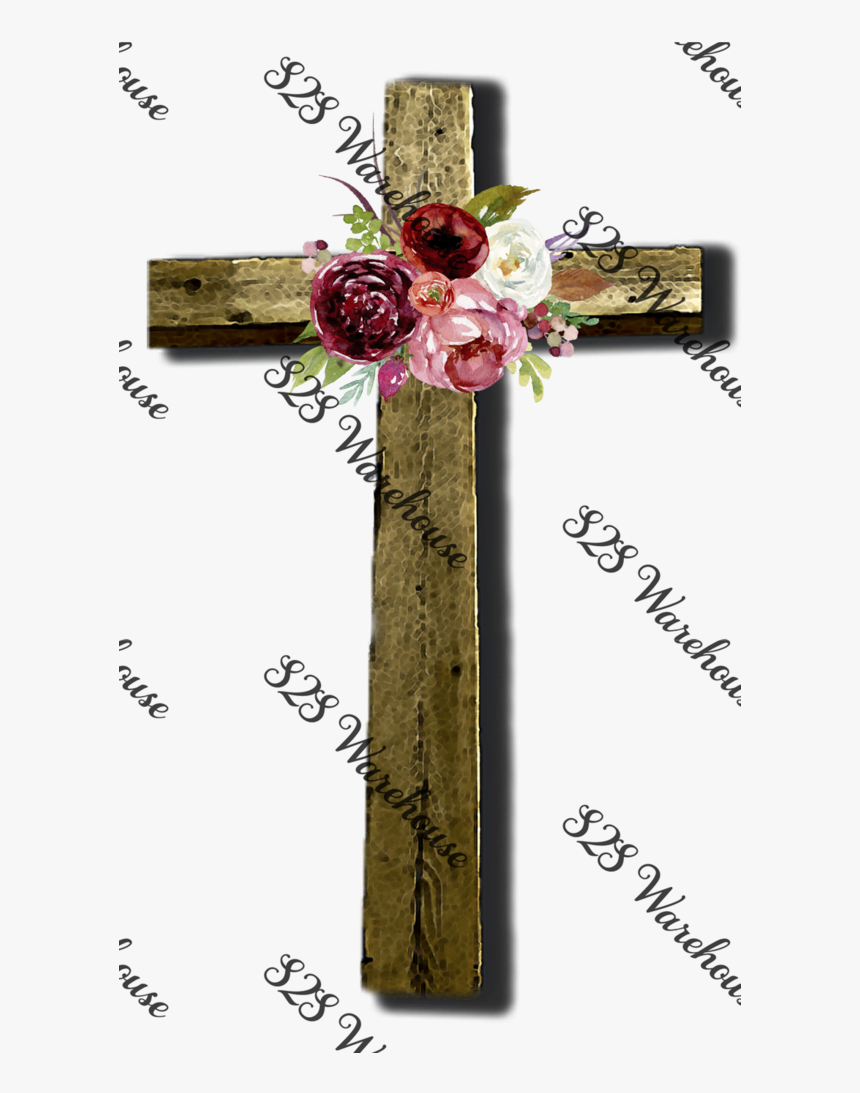 Floral Cross - Garden Roses, HD Png Download