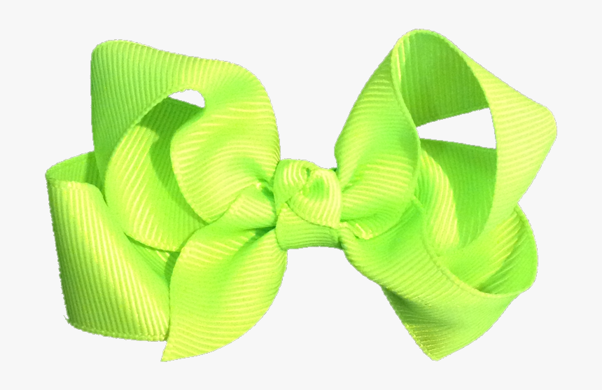 Teeth Clip Hair Bow - Neon Green Ribbon Bow, HD Png Download