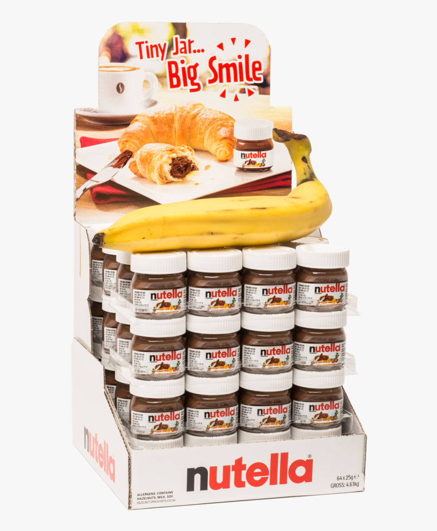 64 Case Of Nutella 25 Gram Fun Size Jar - 25 Gr Nutella, HD Png Download