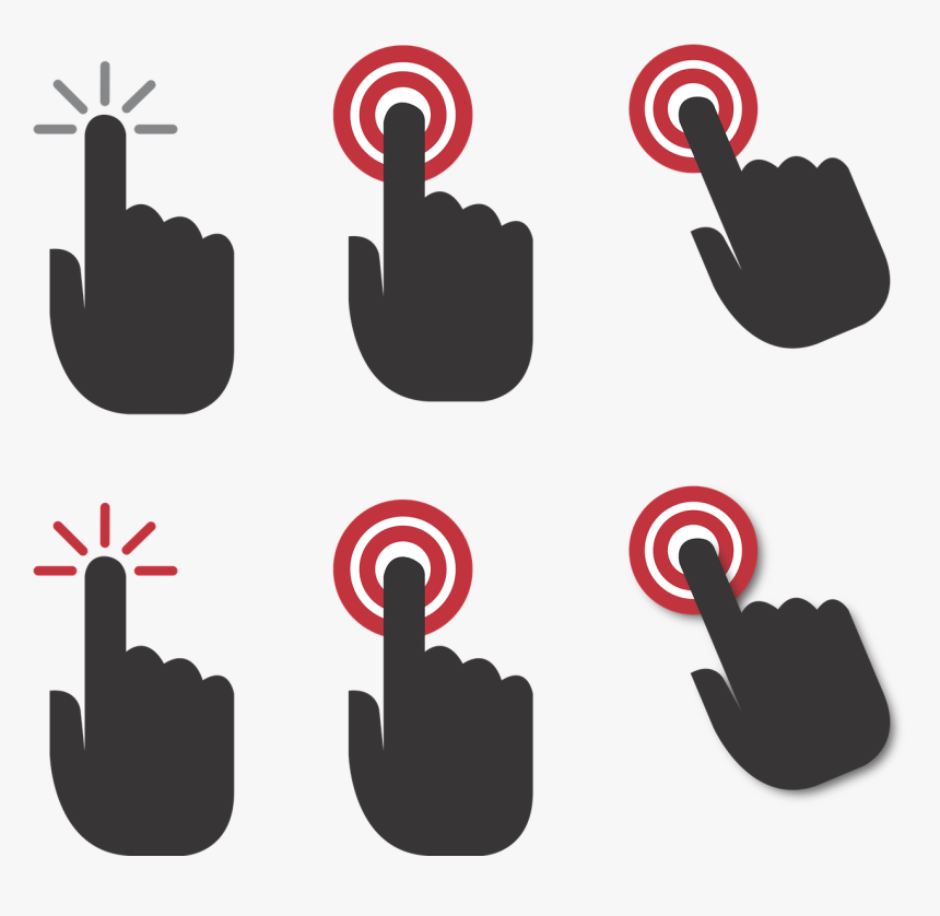 Click Here Finger Png, Transparent Png