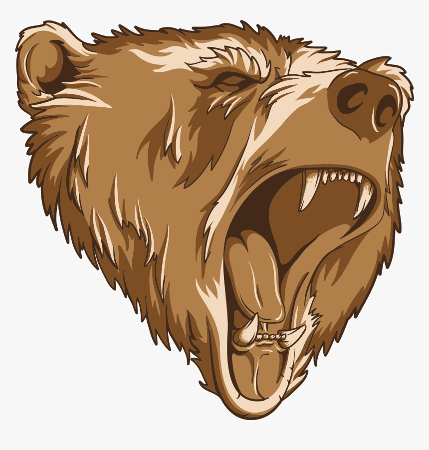 Roaring Bear Mascot Clip Arts - Bear Head Png, Transparent Png